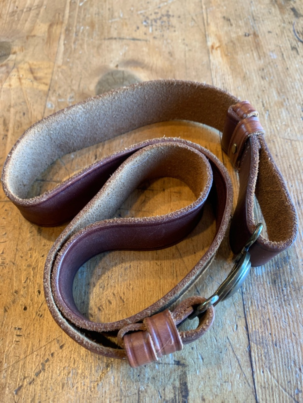 Topshop Brown Leather Belt with Brass Hardware - Picture 5 of 16